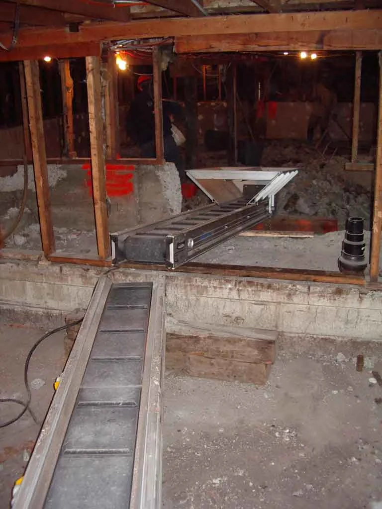 Crawl Space and Below Grade Portable Conveyor System